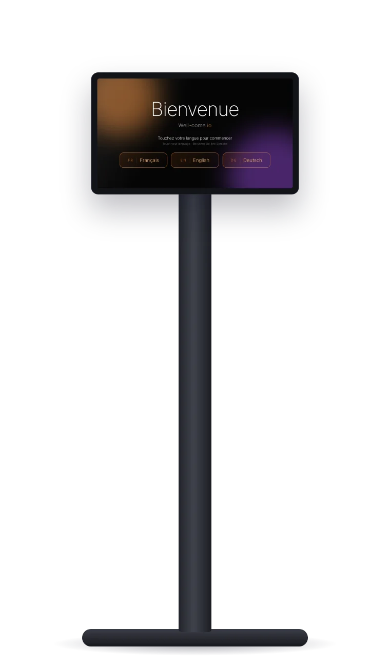 Well-come kiosk, 21 inches
